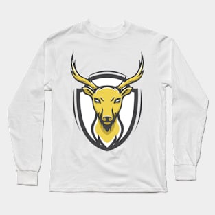 Deer mascot vector illustration Long Sleeve T-Shirt